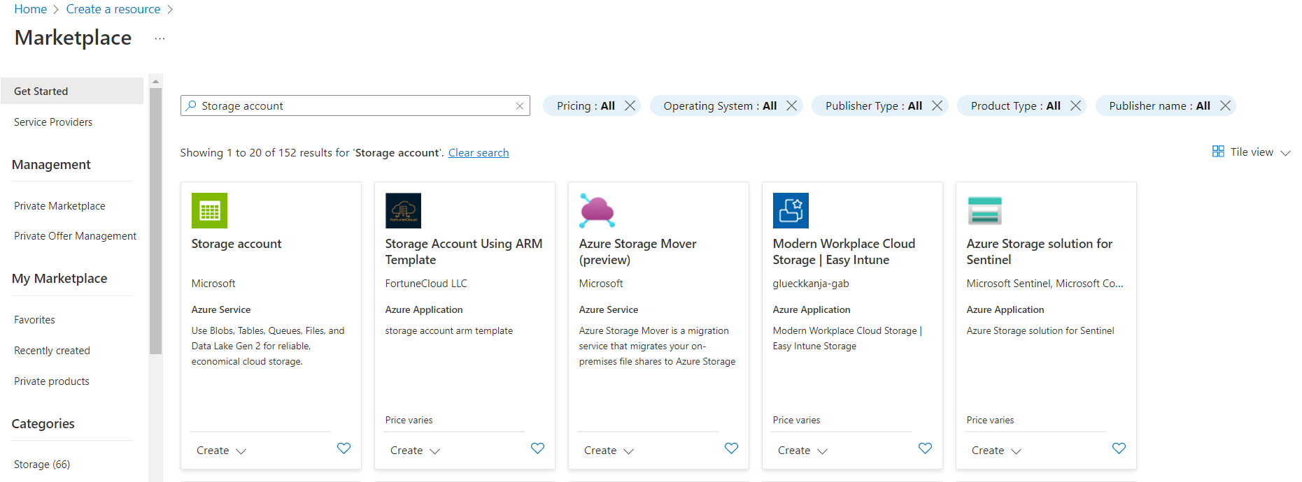 Open Azure Marketplace